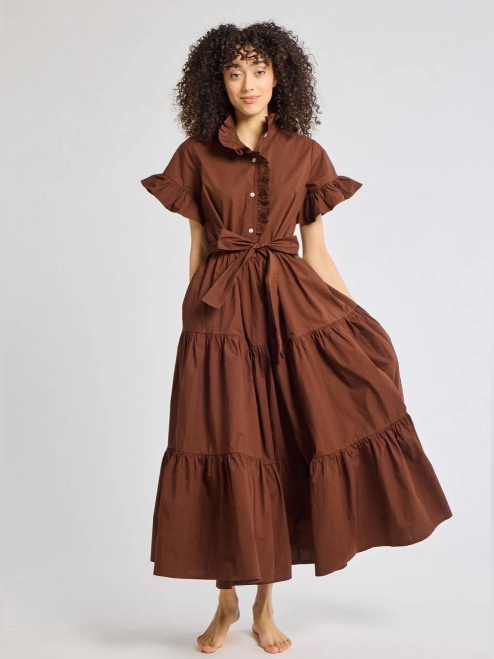 Mille Victoria dress in chocolate